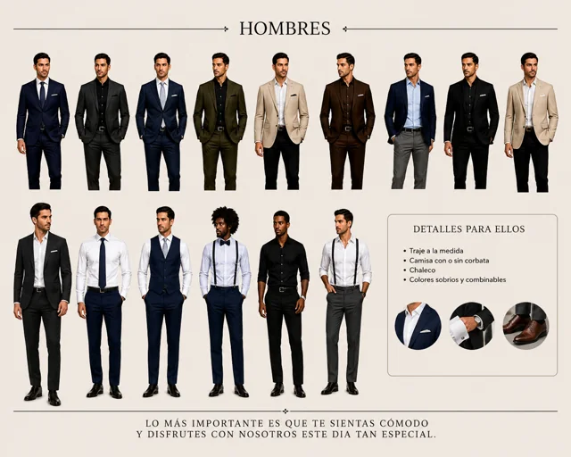 Guía de vestimenta para ellos: trajes y combinaciones en tonos sobrios